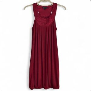 Racer back style dress in crimson